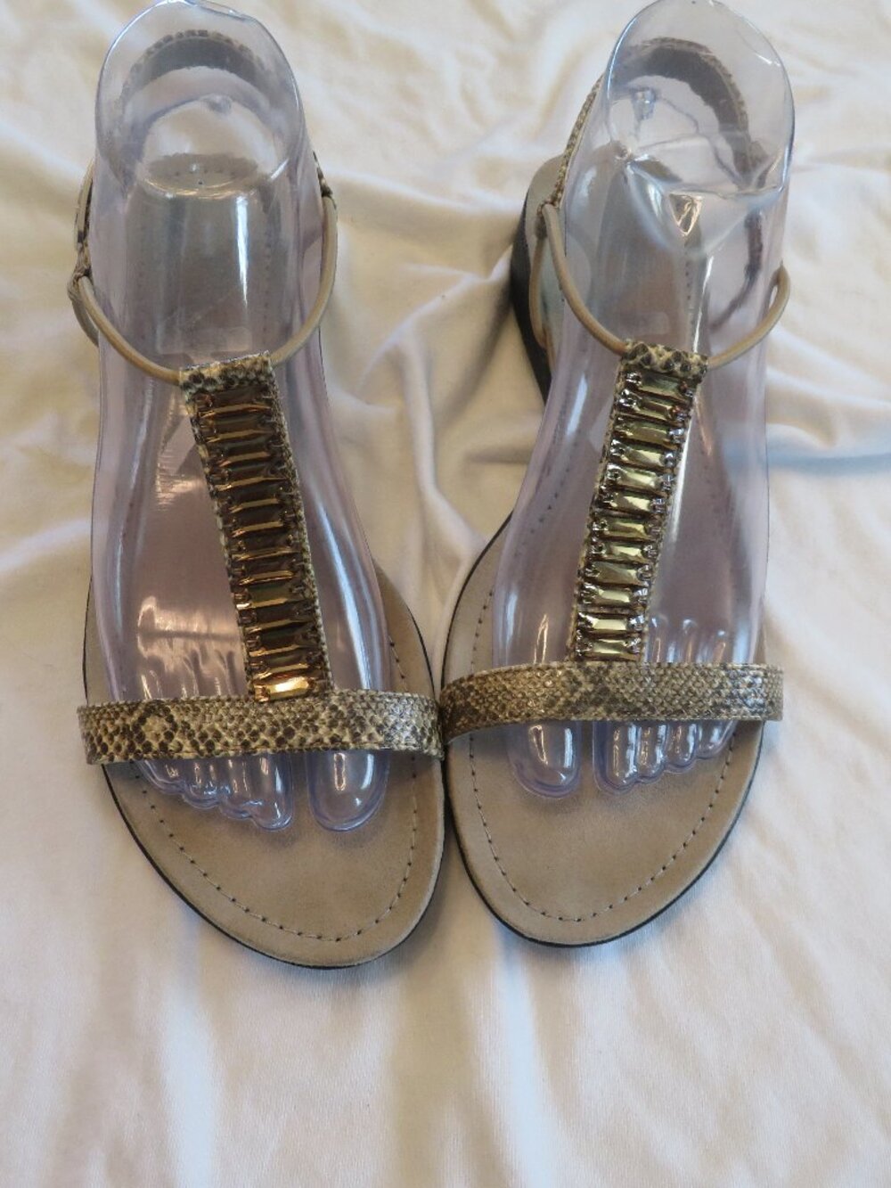 Anne Klein Sport Snake Print Sandals Size 8.5M
